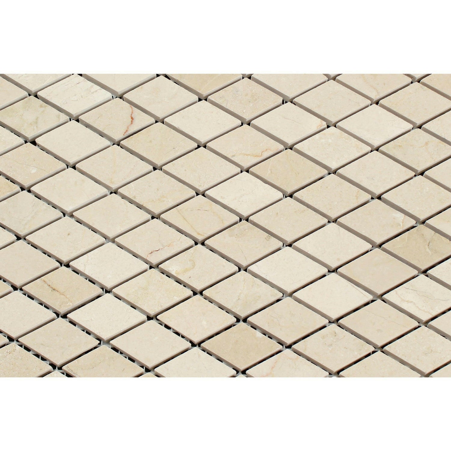 Crema Marfil Marble Honed 1" Diamond Mosaic Tile-American Tile Depot