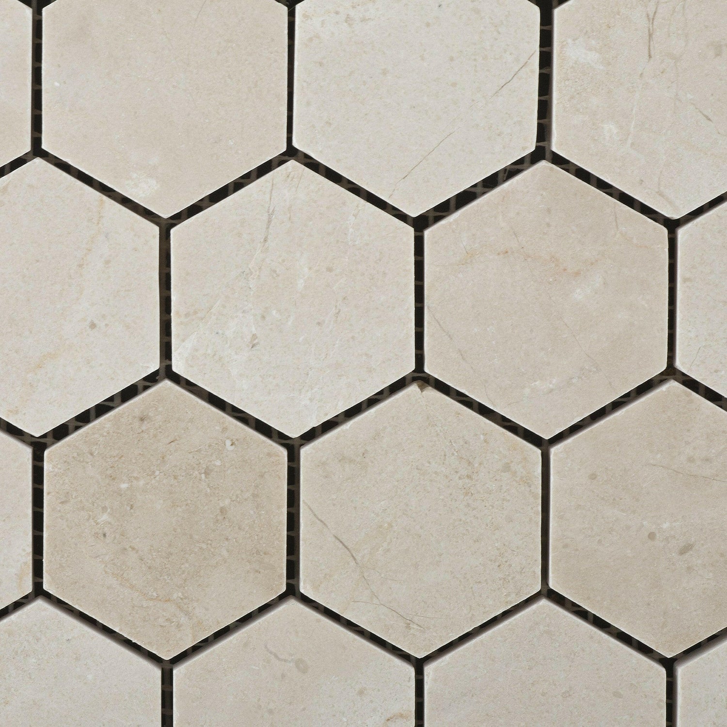 Crema Marfil Marble Honed 2" Hexagon Mosaic Tile-American Tile Depot