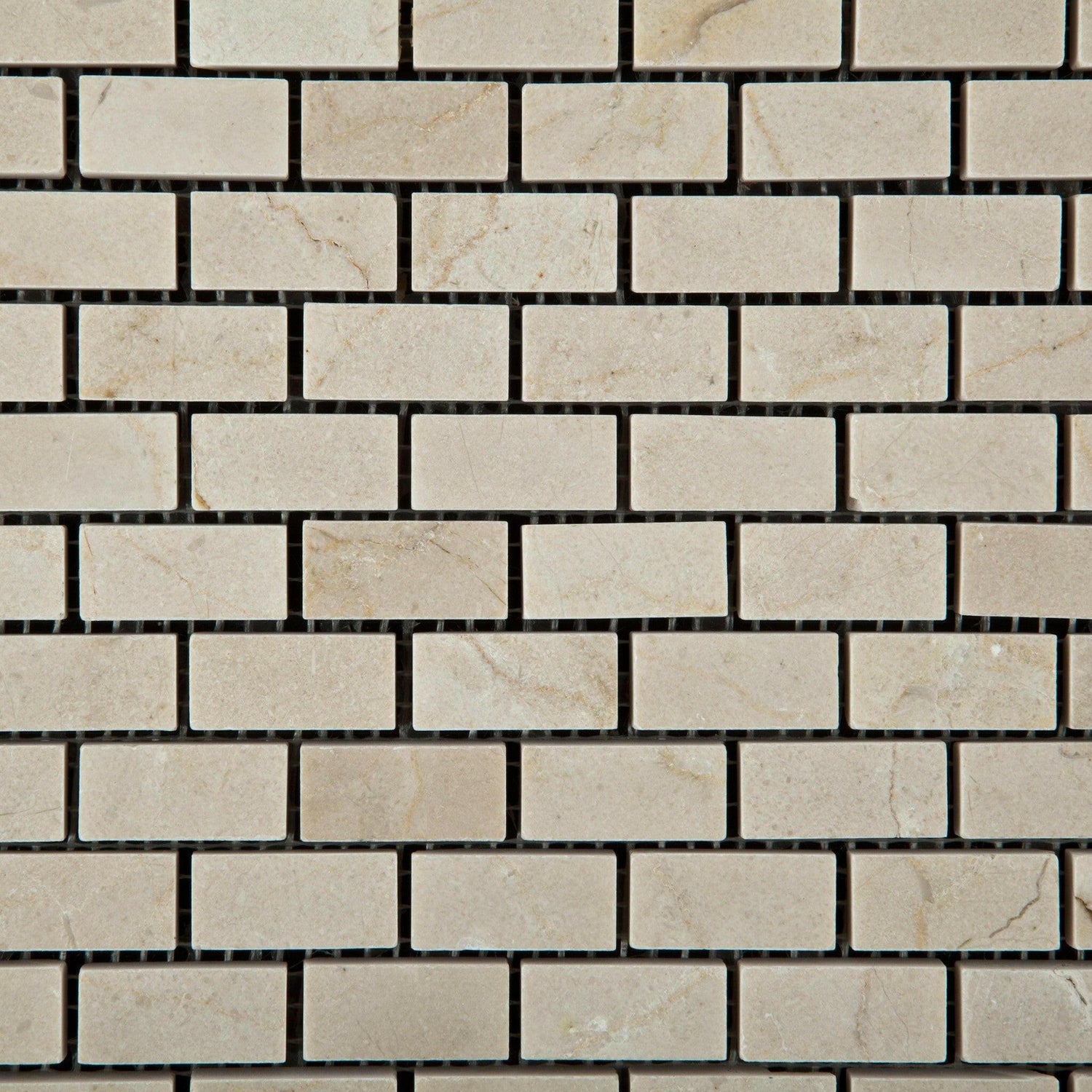 Crema Marfil Marble Honed Baby Brick Mosaic Tile-American Tile Depot