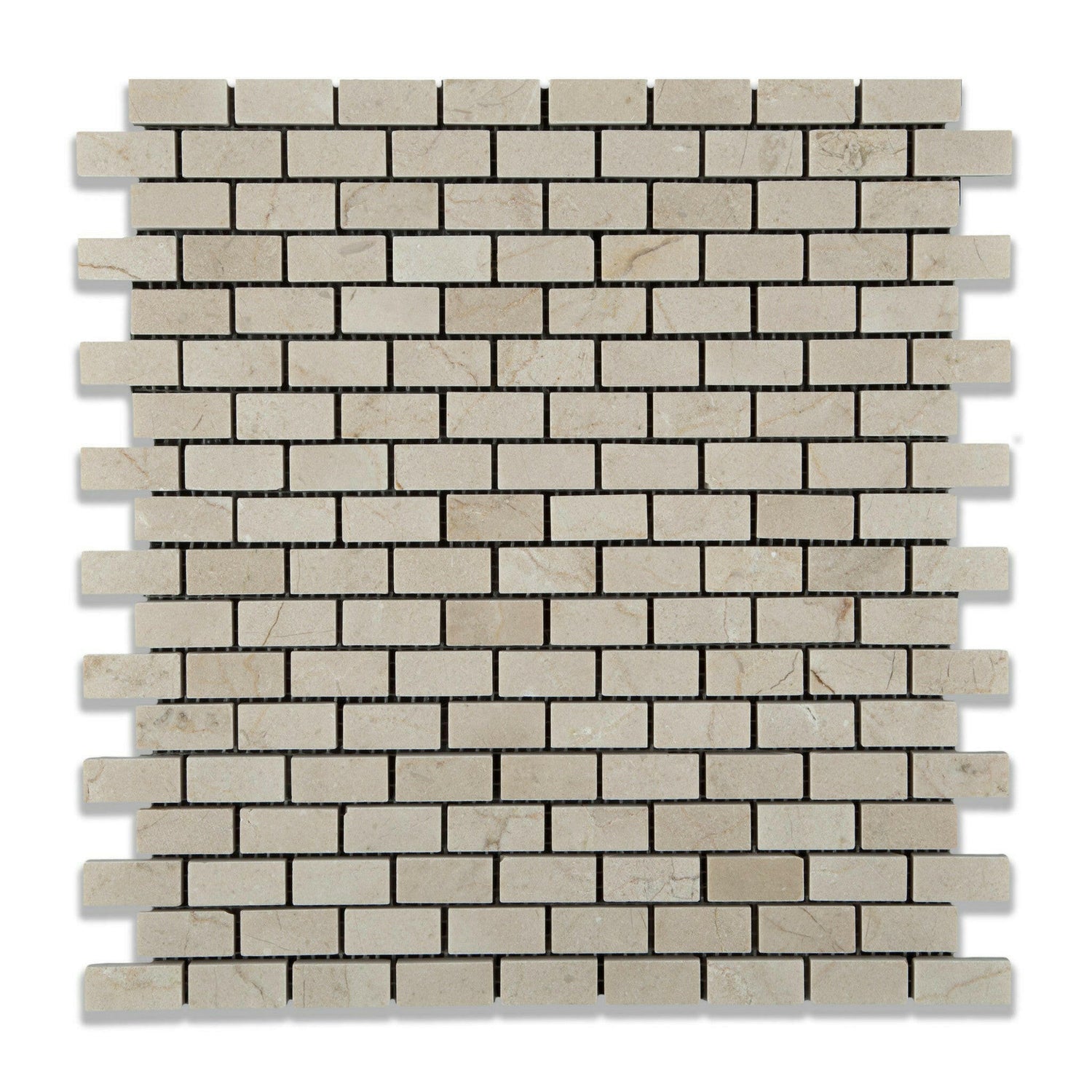 Crema Marfil Marble Honed Baby Brick Mosaic Tile-American Tile Depot