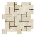Crema Marfil Marble Honed Mini Versailles Mosaic Tile-American Tile Depot