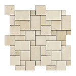 Crema Marfil Marble Honed Mini Versailles Mosaic Tile-American Tile Depot