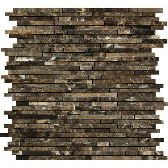 Emperador Dark Marble Polished Bamboo Sticks Mosaic Tile-American Tile Depot
