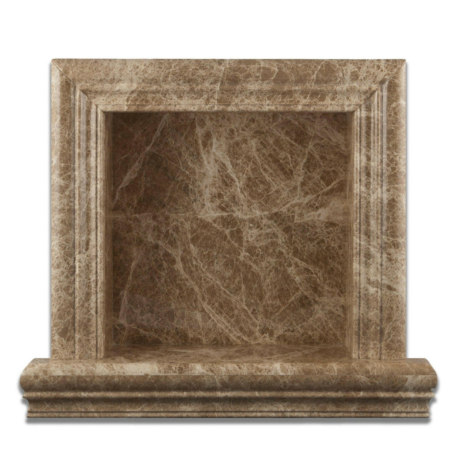 Emperador Light Marble Hand-Made Custom Shampoo Niche / Shelf - SMALL - Polished-American Tile Depot