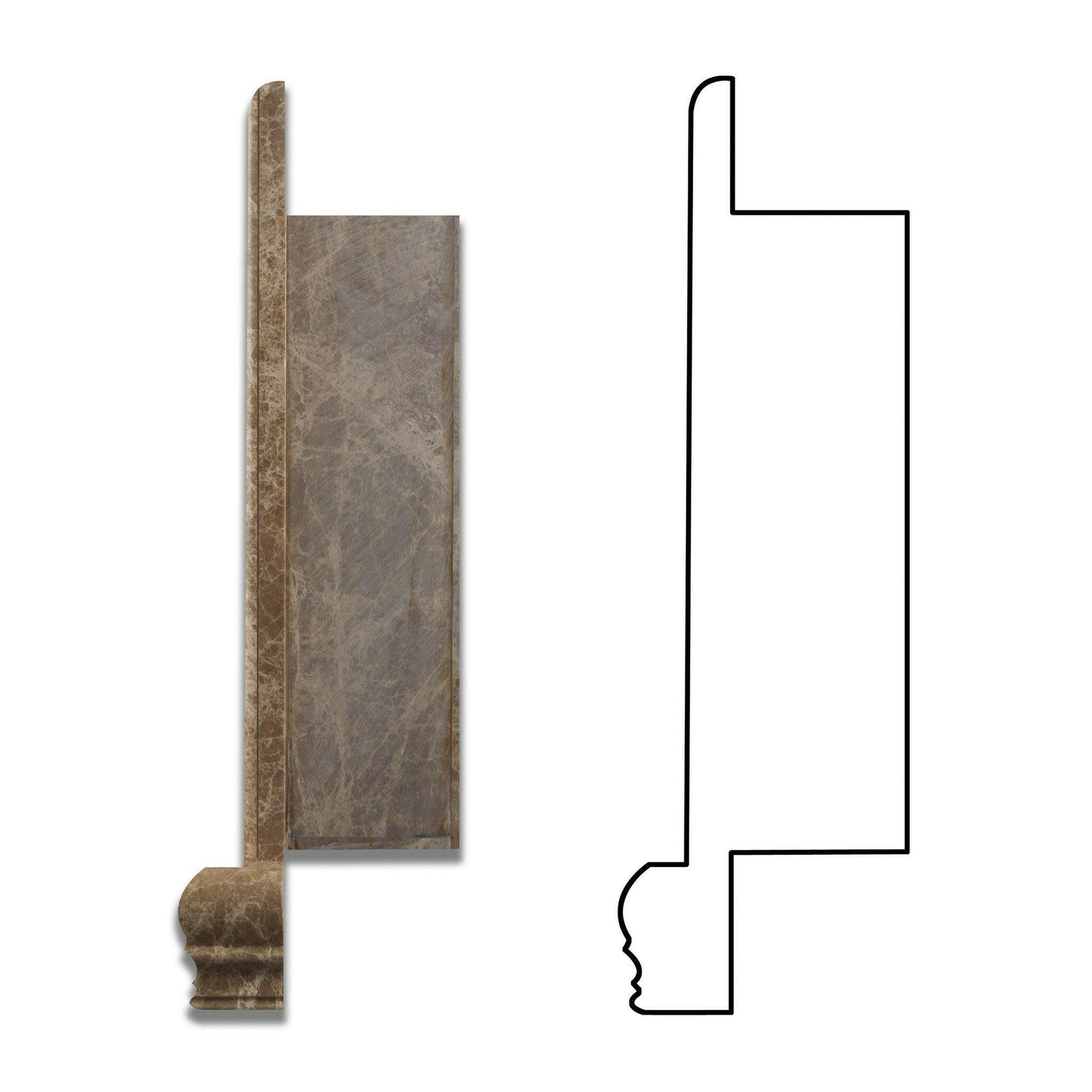 Emperador Light Marble Hand-Made Custom Shampoo Niche / Shelf - SMALL - Polished-American Tile Depot