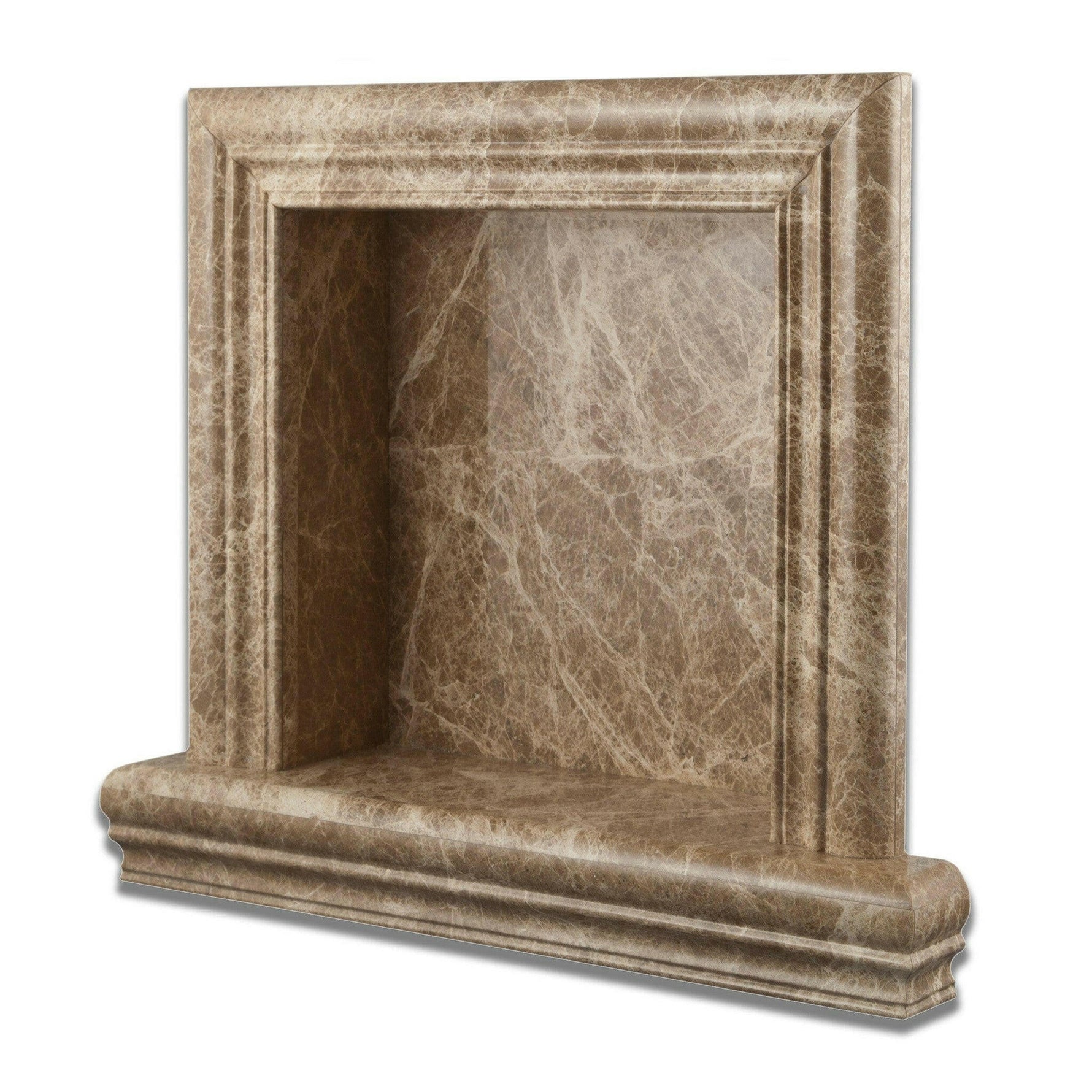 Emperador Light Marble Hand-Made Custom Shampoo Niche / Shelf - SMALL - Polished-American Tile Depot
