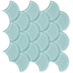 Fish Scale Mint Glossy Glass Mosaic Tile-American Tile Depot