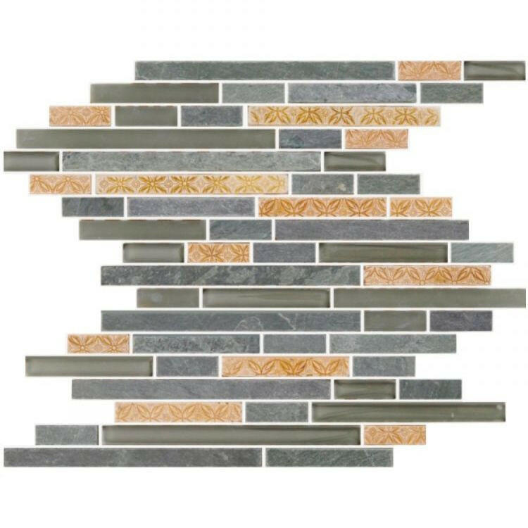 Horizon TK Light Grey Slate Linear Mosaic Tile Horizon TK Light Grey Slate Linear Mosaic Tile - American Tile Depot