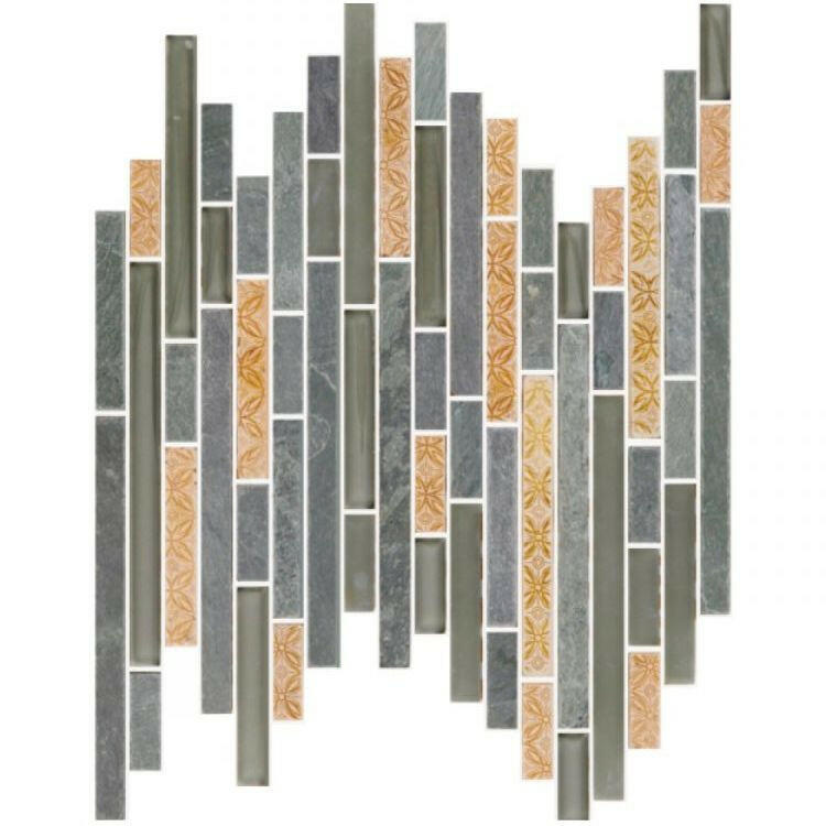 Horizon TK Light Grey Slate Linear Mosaic Tile Horizon TK Light Grey Slate Linear Mosaic Tile - American Tile Depot