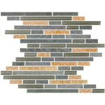 Horizon TK Light Grey Slate Linear Mosaic Tile Horizon TK Light Grey Slate Linear Mosaic Tile - American Tile Depot