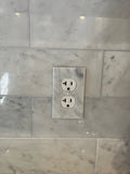 Italian Carrara White Marble Single Duplex Switch Wall Plate / Switch Plate / Cover - Polished