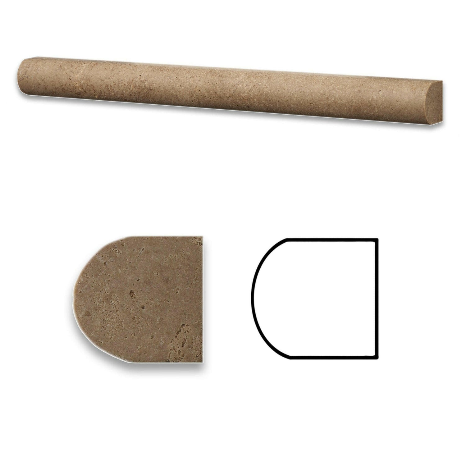 Noce Travertine Honed 1 X 12 Dome Liner-American Tile Depot