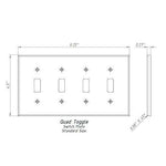 Noce Travertine Quadruple Toggle Switch Wall Plate / Switch Plate / Cover - Honed-American Tile Depot