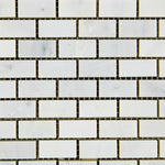 Oriental White / Asian Statuary Marble Polished Baby Brick Mosaic Tile-American Tile Depot