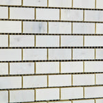Oriental White / Asian Statuary Marble Polished Baby Brick Mosaic Tile-American Tile Depot