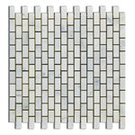 Oriental White / Asian Statuary Marble Polished Baby Brick Mosaic Tile-American Tile Depot