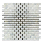 Oriental White / Asian Statuary Marble Polished Baby Brick Mosaic Tile-American Tile Depot