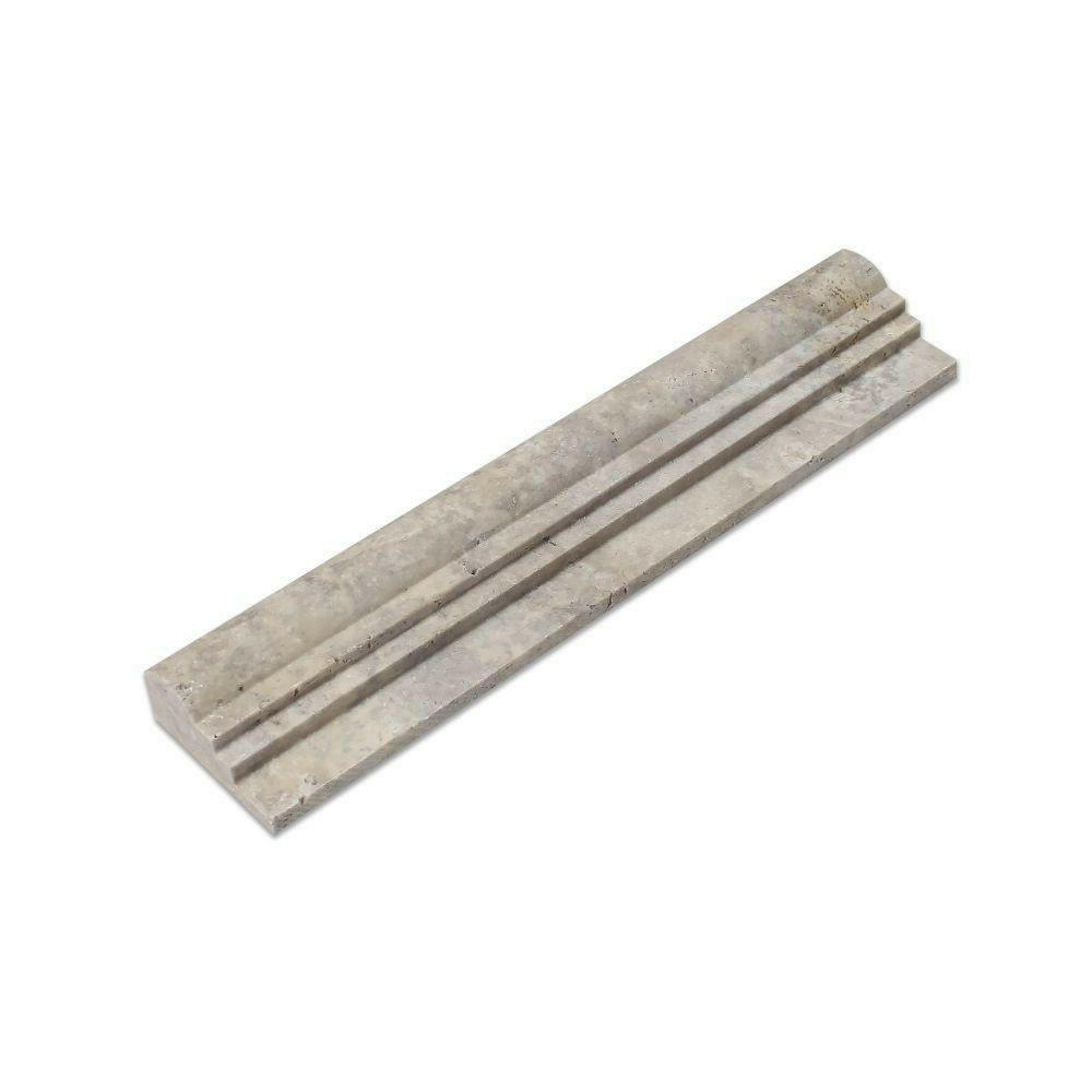 Silver Travertine Honed OG-2 Chair Rail Molding Trim - American Tile Depot