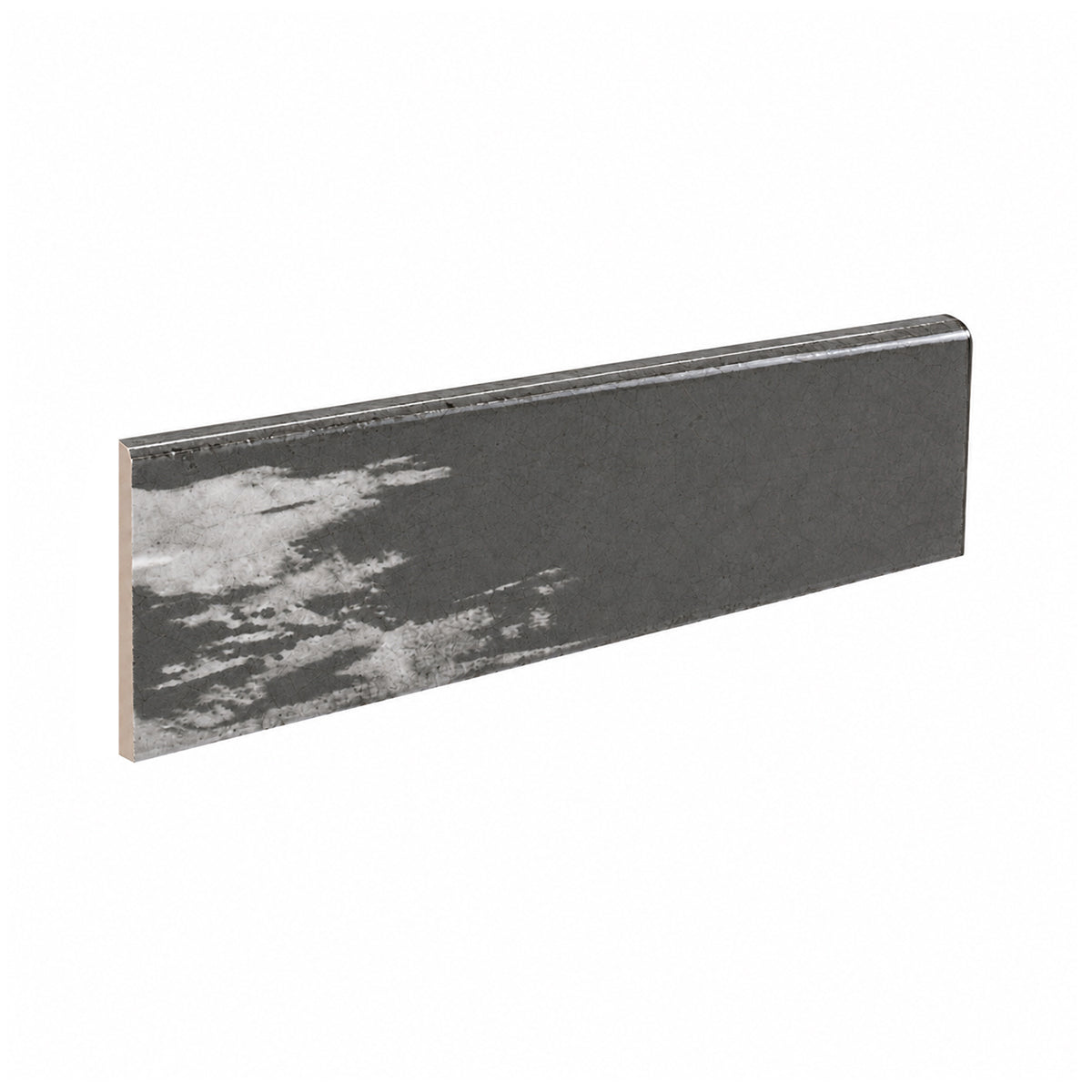 3x12 Faience Taupe Glossy Ceramic Bullnose Tile - American Tile Depot