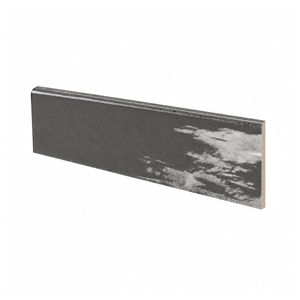 3x12 Faience Taupe Glossy Ceramic Bullnose Tile - American Tile Depot