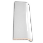 2x6 Palette White Ice Glossy Solid Color Ceramic Radius Cap - American Tile Depot