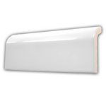 2x6 Palette White Ice Glossy Solid Color Ceramic Radius Cap - American Tile Depot