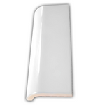2x6 Palette White Ice Glossy Solid Color Ceramic Radius Cap - American Tile Depot