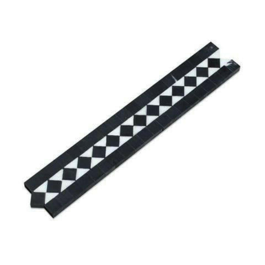 Thassos White Marble Honed BIAS Border Listello w/ Black Dots - American Tile Depot