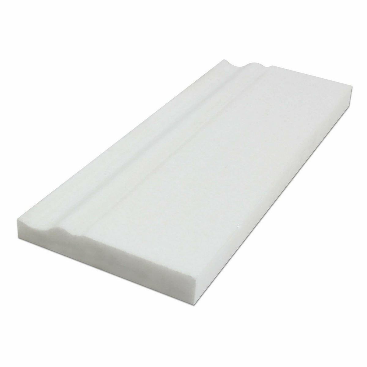 Thassos White Marble Polished Baseboard Trim Molding - American Tile Depot