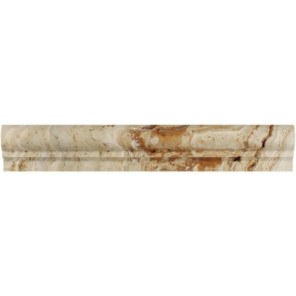 Valencia Travertine Honed OG-1 Chair Rail Molding Trim - American Tile Depot