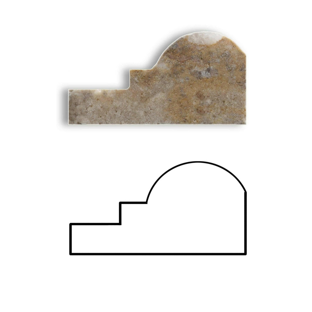 Valencia Travertine Honed OG-1 Chair Rail Molding Trim - American Tile Depot