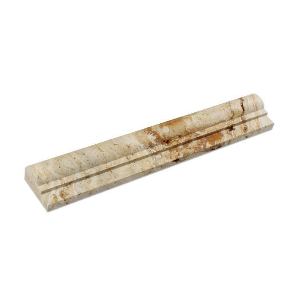 Valencia Travertine Honed OG-1 Chair Rail Molding Trim - American Tile Depot