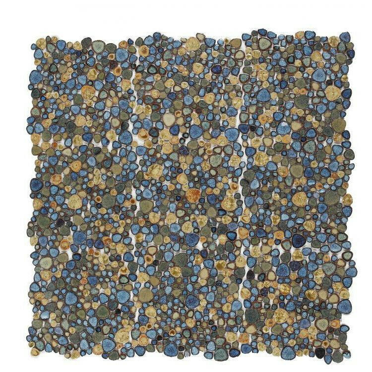 Venus Night Olive Pebble Porcelain Mosaic Tile-American Tile Depot