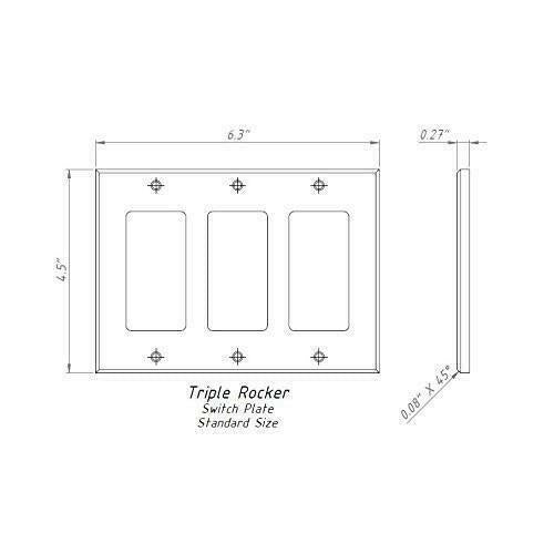 White Marble (Meram Blanc) Triple Rocker Switch Wall Plate / Switch Plate / Cover - Polished - American Tile Depot