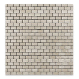 1 X 2 Crema Marfil Marble Tumbled Brick Mosaic Tile