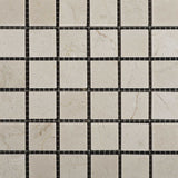 1 X 1 Crema Marfil Marble Polished Mosaic Tile - American Tile Depot - Shower, Backsplash, Bathroom, Kitchen, Deck & Patio, Decorative, Floor, Wall, Ceiling, Powder Room, Indoor, Outdoor, Commercial, Residential, Interior, Exterior