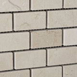 1 X 2 Crema Marfil Marble Polished Brick Mosaic Tile
