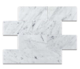3 X 6 Carrara White Marble Honed Subway Brick Field Tile