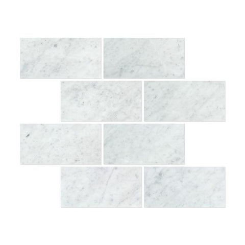 12 X 24 Carrara White Marble Honed Field Tile - American Tile Depot - Shower, Backsplash, Bathroom, Kitchen, Deck & Patio, Decorative, Floor, Wall, Ceiling, Powder Room, Indoor, Outdoor, Commercial, Residential, Interior, Exterior