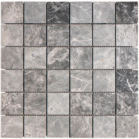 2 X 2 Tundra Gray (Atlantic Gray) Marble Honed Mosaic Tile