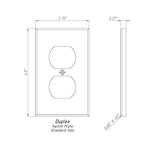 Italian Carrara White Marble Single Duplex Switch Wall Plate / Switch Plate / Cover - Honed