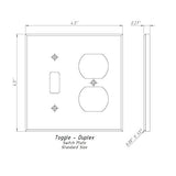 Thassos White Marble Toggle Duplex Switch Wall Plate / Switch Plate / Cover - Honed