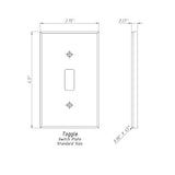 Italian Carrara White Marble Single Toggle Switch Wall Plate / Switch Plate / Cover - Honed
