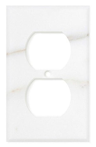 Italian Calacatta Gold Marble Single Duplex Switch Wall Plate / Switch Plate / Cover - Polished - American Tile Depot - Commercial and Residential (Interior & Exterior), Indoor, Outdoor, Shower, Backsplash, Bathroom, Kitchen, Deck & Patio, Decorative, Floor, Wall, Ceiling, Powder Room - 1