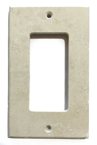 Ivory Travertine Single Rocker Switch Wall Plate / Switch Plate / Cover - Honed - American Tile Depot - Commercial and Residential (Interior & Exterior), Indoor, Outdoor, Shower, Backsplash, Bathroom, Kitchen, Deck & Patio, Decorative, Floor, Wall, Ceiling, Powder Room - 1