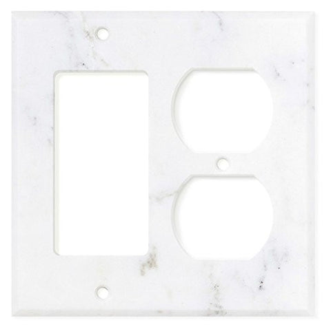 Italian Calacatta Gold Marble Rocker Duplex Switch Wall Plate / Switch Plate / Cover - Polished