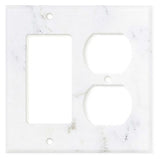 Italian Calacatta Gold Marble Rocker Duplex Switch Wall Plate / Switch Plate / Cover - Honed