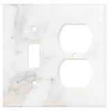 Italian Calacatta Gold Marble Toggle Duplex Switch Wall Plate / Switch Plate / Cover - Polished