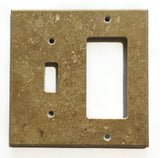 Noce Travertine Toggle Rocker Switch Wall Plate / Switch Plate / Cover - Honed