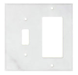 Italian Carrara White Marble Toggle Rocker Switch Wall Plate / Switch Plate / Cover - Polished